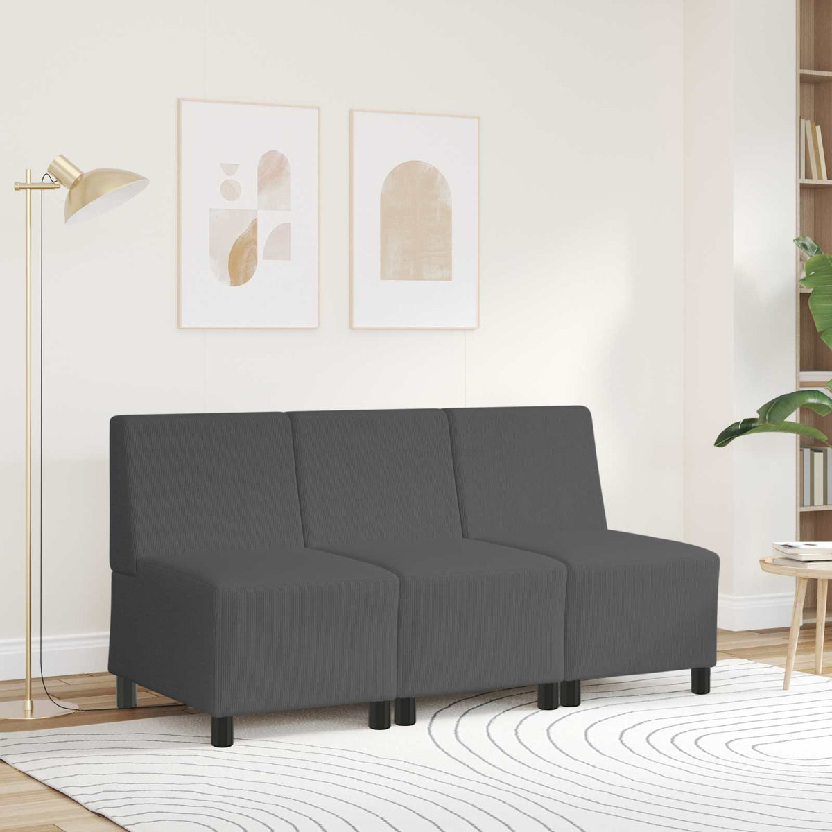 | Modulaire Bankeenheid Armlos | Donkergrijs 55 x 74 x 82 cm