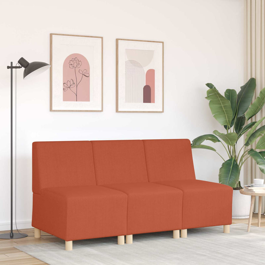 Modulaire Bankeenheid Armlos Oranje 55 X 74 X 82 Cm Katoen Stof Roodoranje