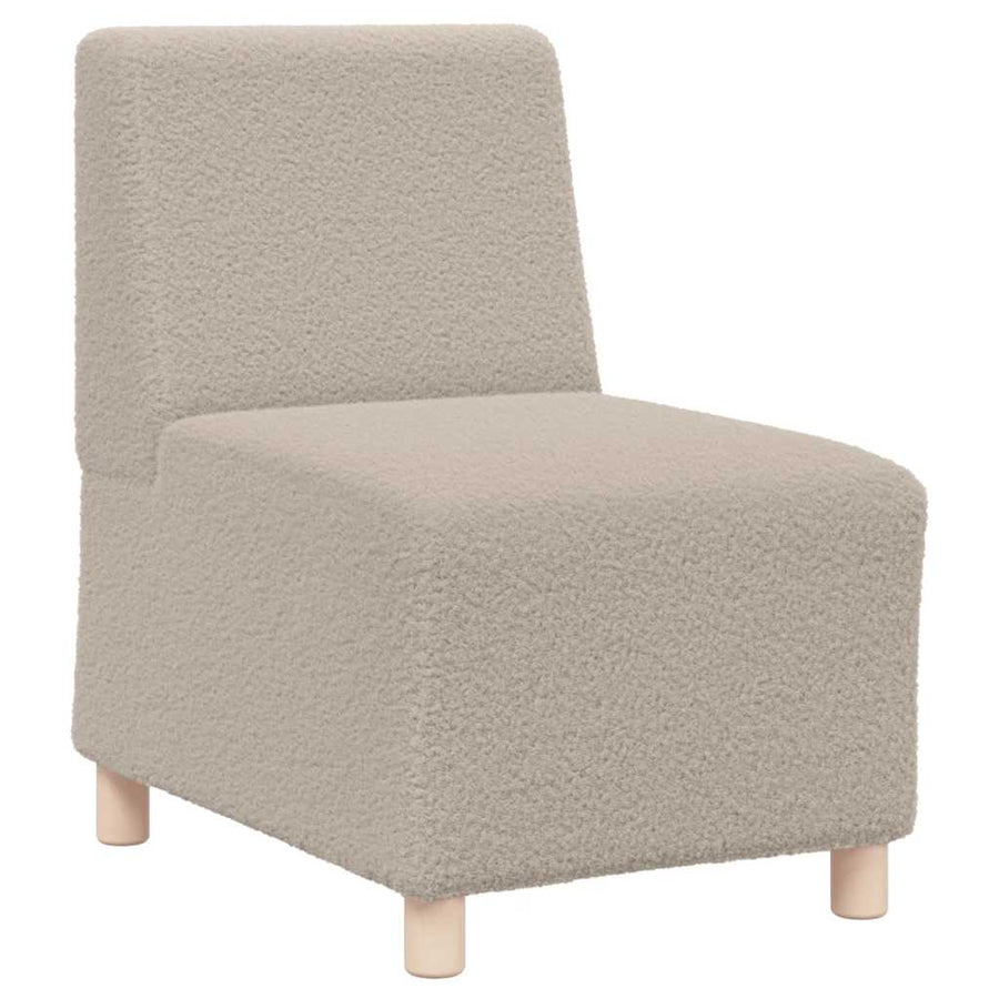 Fauteuil 55 cm gekrulde wolachtige stof lichtgrijs