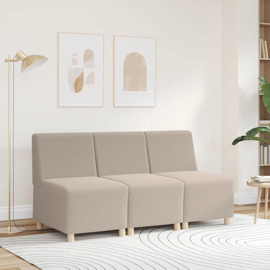 Fauteuil 55 cm gekrulde wolachtige stof lichtgrijs