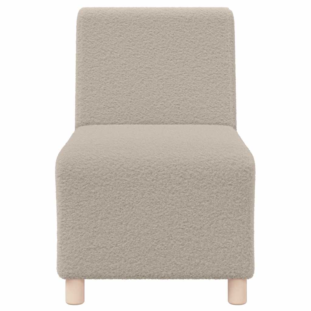 Fauteuil 55 cm gekrulde wolachtige stof lichtgrijs
