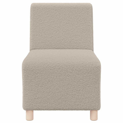 Fauteuil 55 cm gekrulde wolachtige stof lichtgrijs