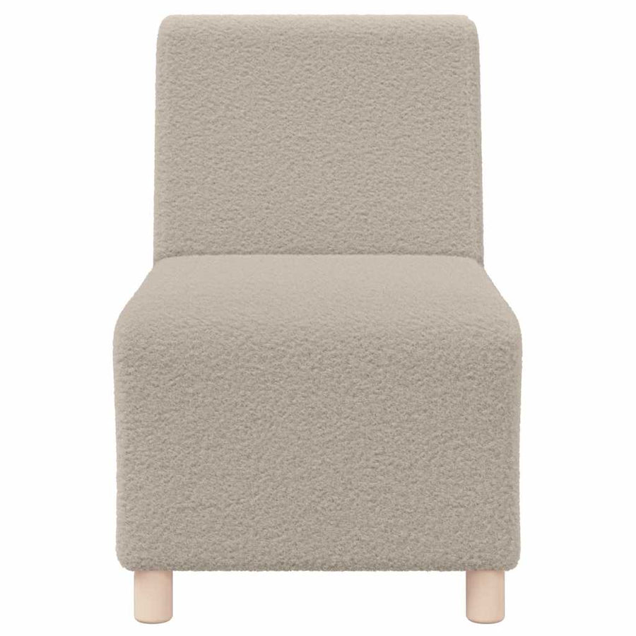 Fauteuil 55 cm gekrulde wolachtige stof lichtgrijs