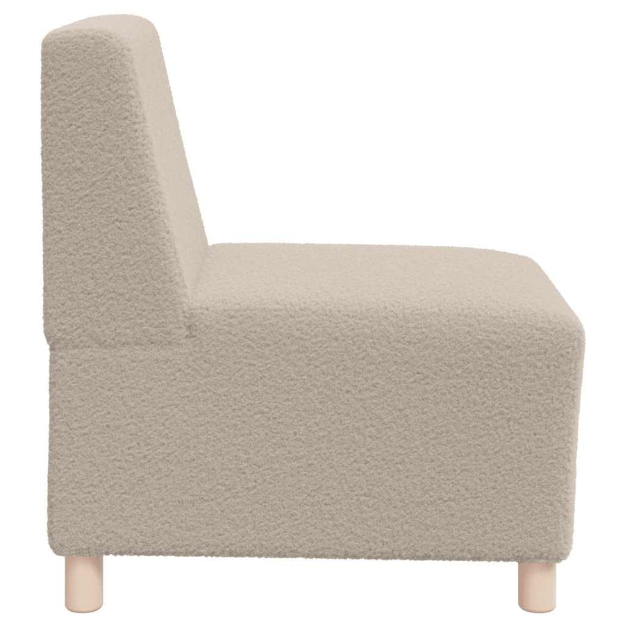 Fauteuil 55 cm gekrulde wolachtige stof lichtgrijs