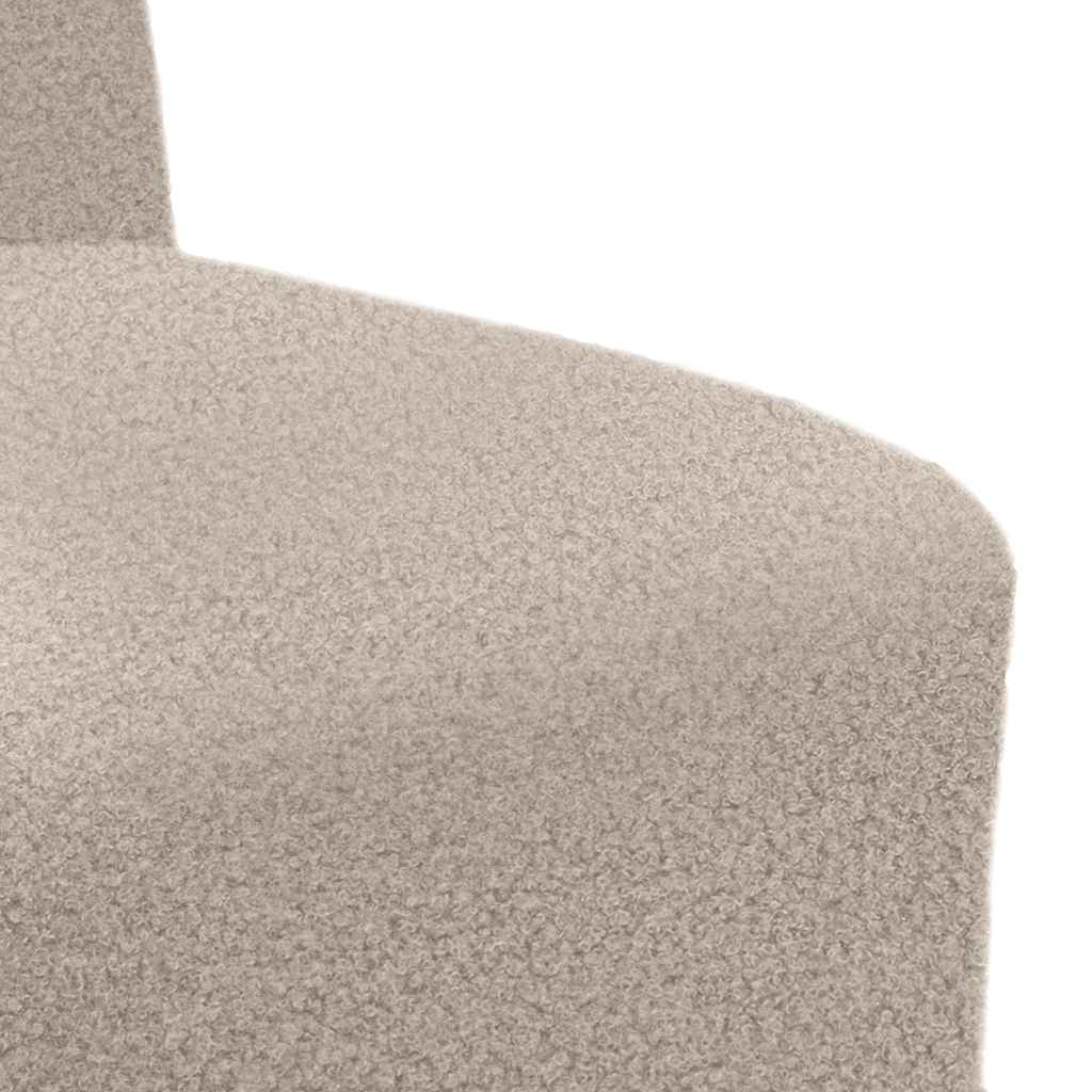 Fauteuil 55 cm gekrulde wolachtige stof lichtgrijs