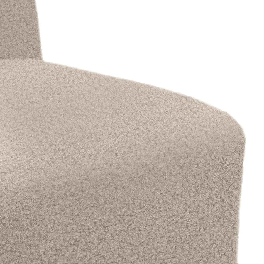 Fauteuil 55 cm gekrulde wolachtige stof lichtgrijs
