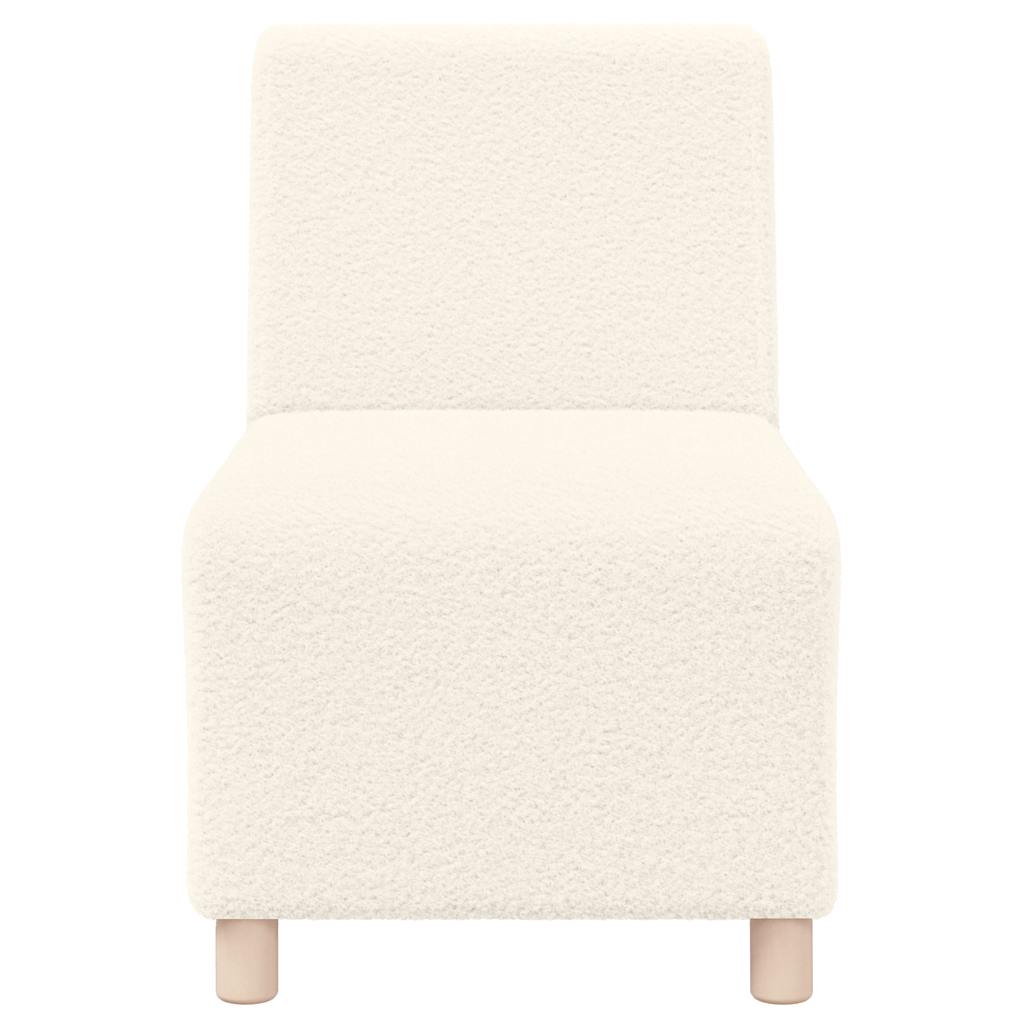Fauteuil 55 cm gekrulde wolachtige stof crèmekleurig