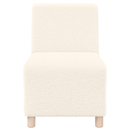 Fauteuil 55 cm gekrulde wolachtige stof crèmekleurig