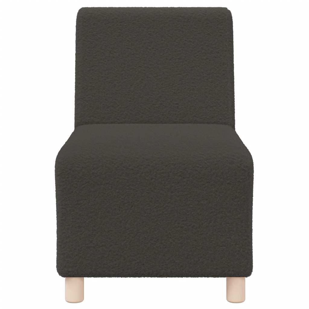 Fauteuil 55 cm gekrulde wolachtige stof donkergrijs