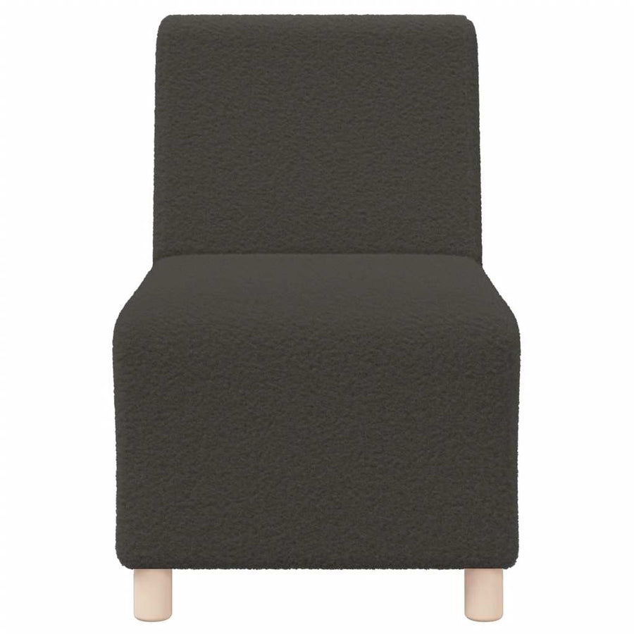 Fauteuil 55 cm gekrulde wolachtige stof donkergrijs