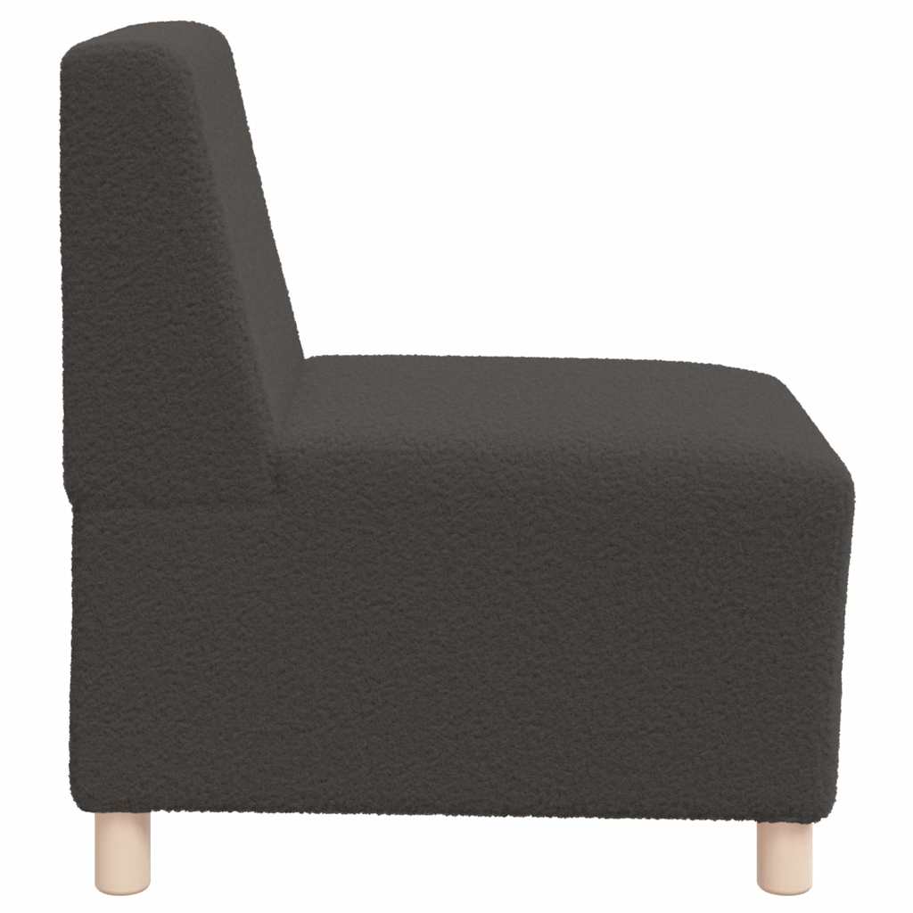 Fauteuil 55 cm gekrulde wolachtige stof donkergrijs