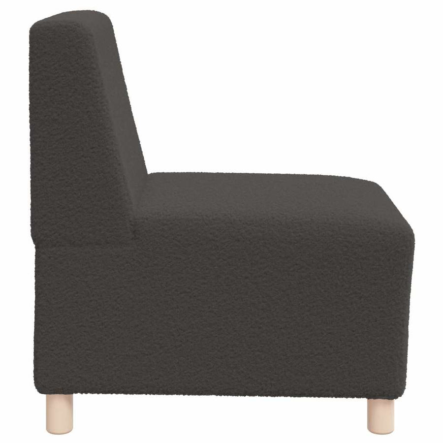 Fauteuil 55 cm gekrulde wolachtige stof donkergrijs