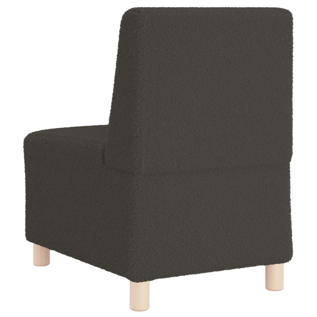 Fauteuil 55 cm gekrulde wolachtige stof donkergrijs