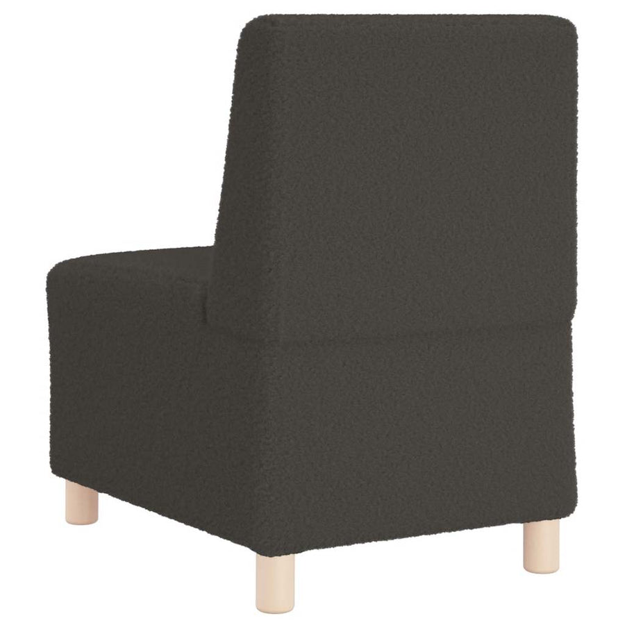 Fauteuil 55 cm gekrulde wolachtige stof donkergrijs