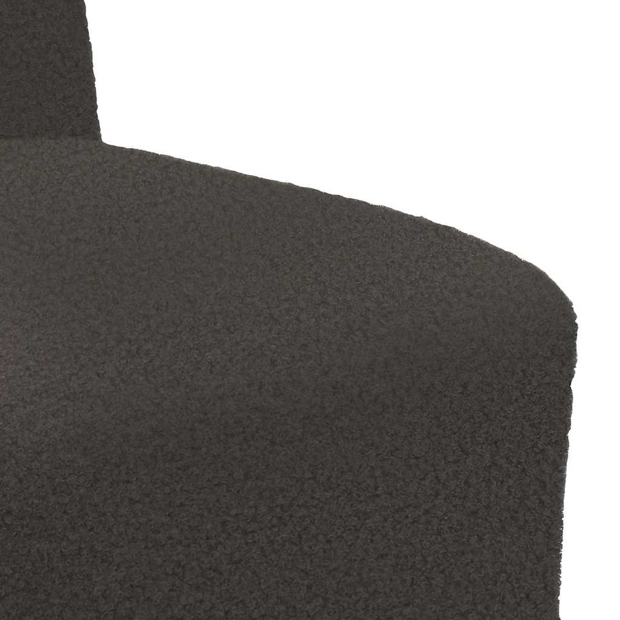 Fauteuil 55 cm gekrulde wolachtige stof donkergrijs