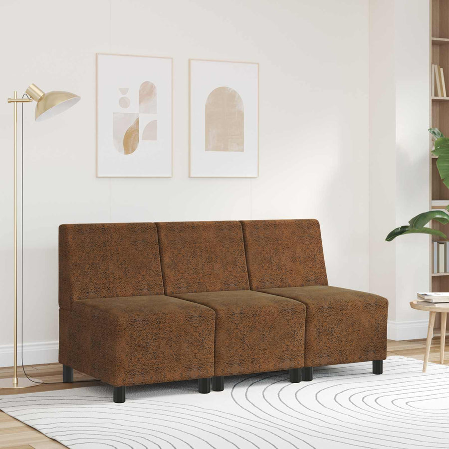 | Sofa Stoel | Met Kussen 55 X 74 X 82 Cm Faux Suede Leer Bruin