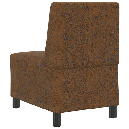 | Sofa Stoel | Met Kussen 55 X 74 X 82 Cm Faux Suede Leer Bruin