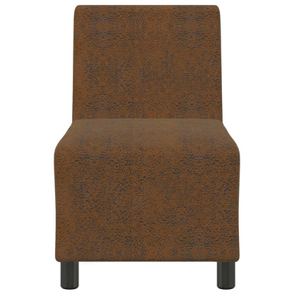 | Sofa Stoel | Met Kussen 55 X 74 X 82 Cm Faux Suede Leer Bruin
