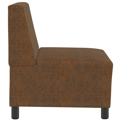 | Sofa Stoel | Met Kussen 55 X 74 X 82 Cm Faux Suede Leer Bruin