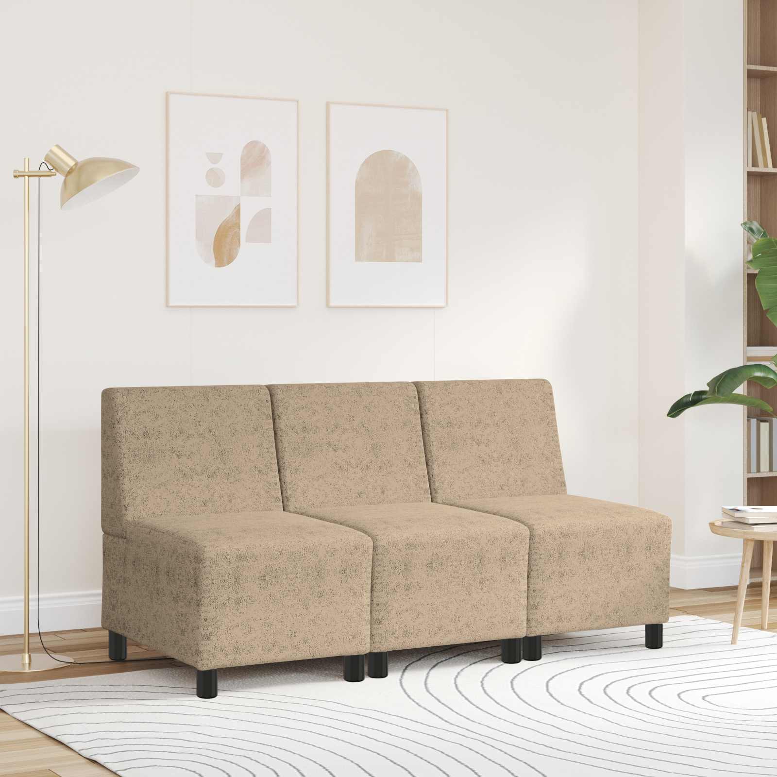 | Sofa Stoel | 55 X 74 X 82 Cm Faux Suede Leer Lichtgrijs