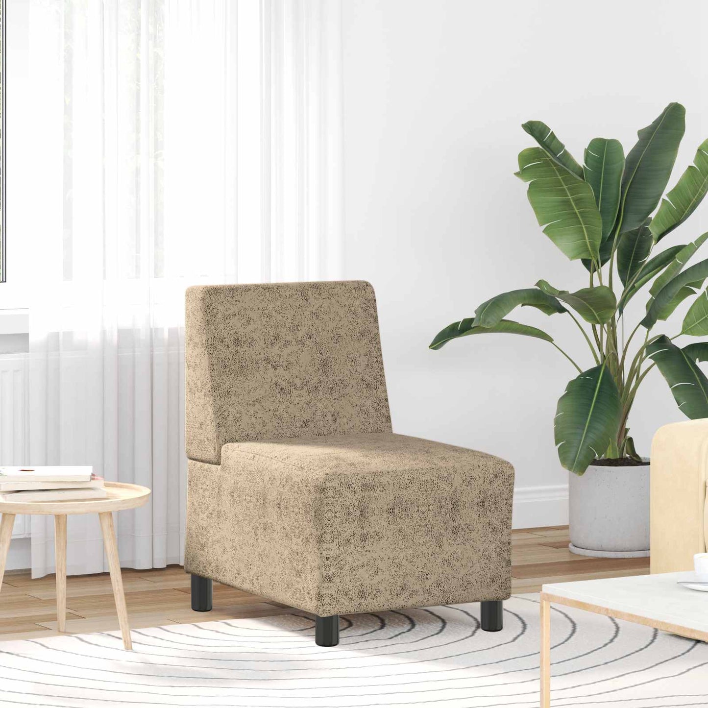 | Sofa Stoel | 55 X 74 X 82 Cm Faux Suede Leer Lichtgrijs