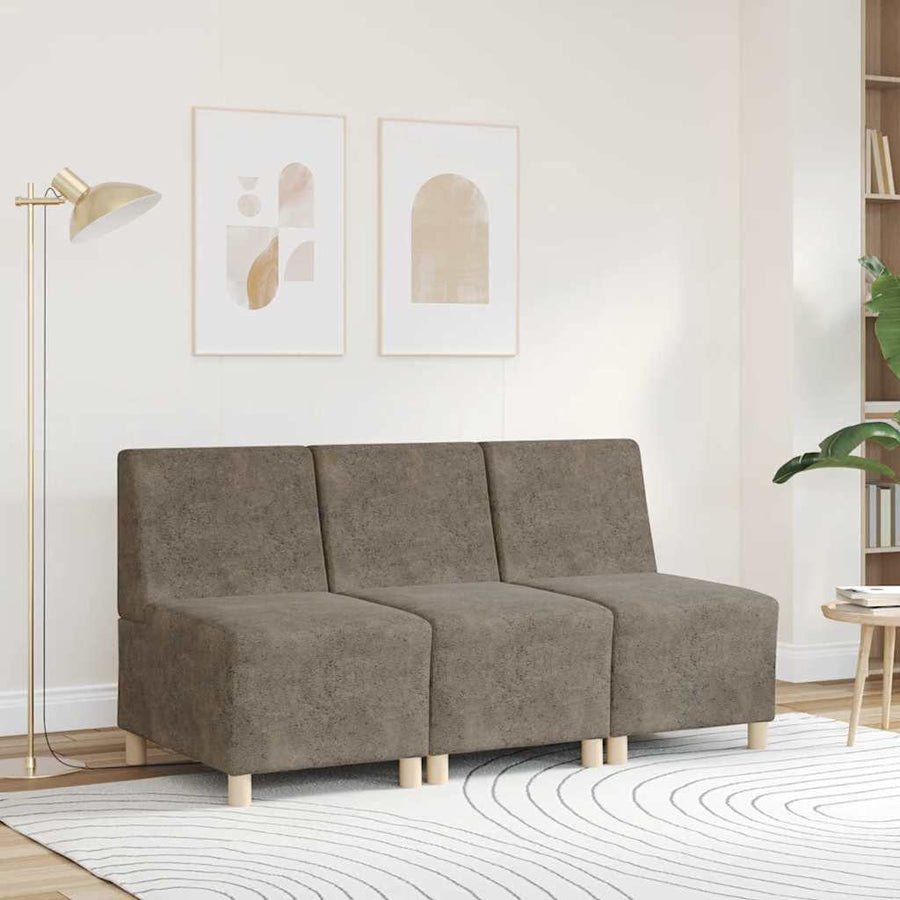 Modulaire bank zonder armleuningen donkergrijs 55 cm imitatiesuède