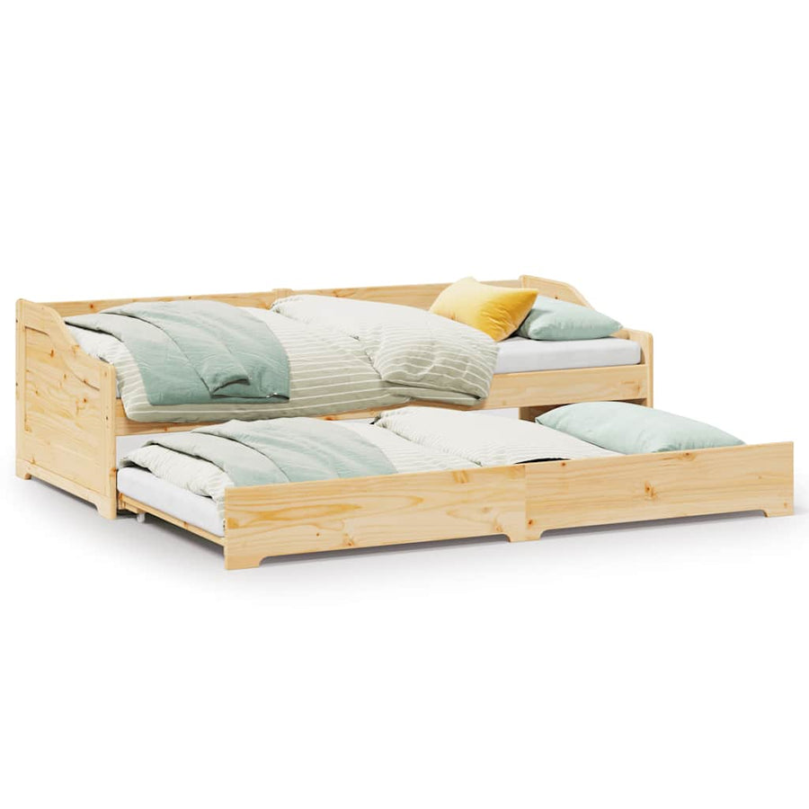 Slaapbank Met Onderschuifbed Zonder Matras Irun 90X200 Cm Bruin
