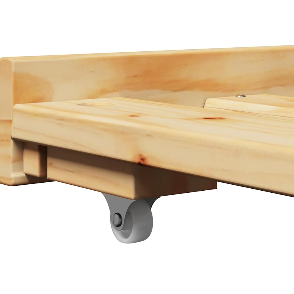 Slaapbank Met Onderschuifbed Zonder Matras Irun 90X200 Cm Bruin