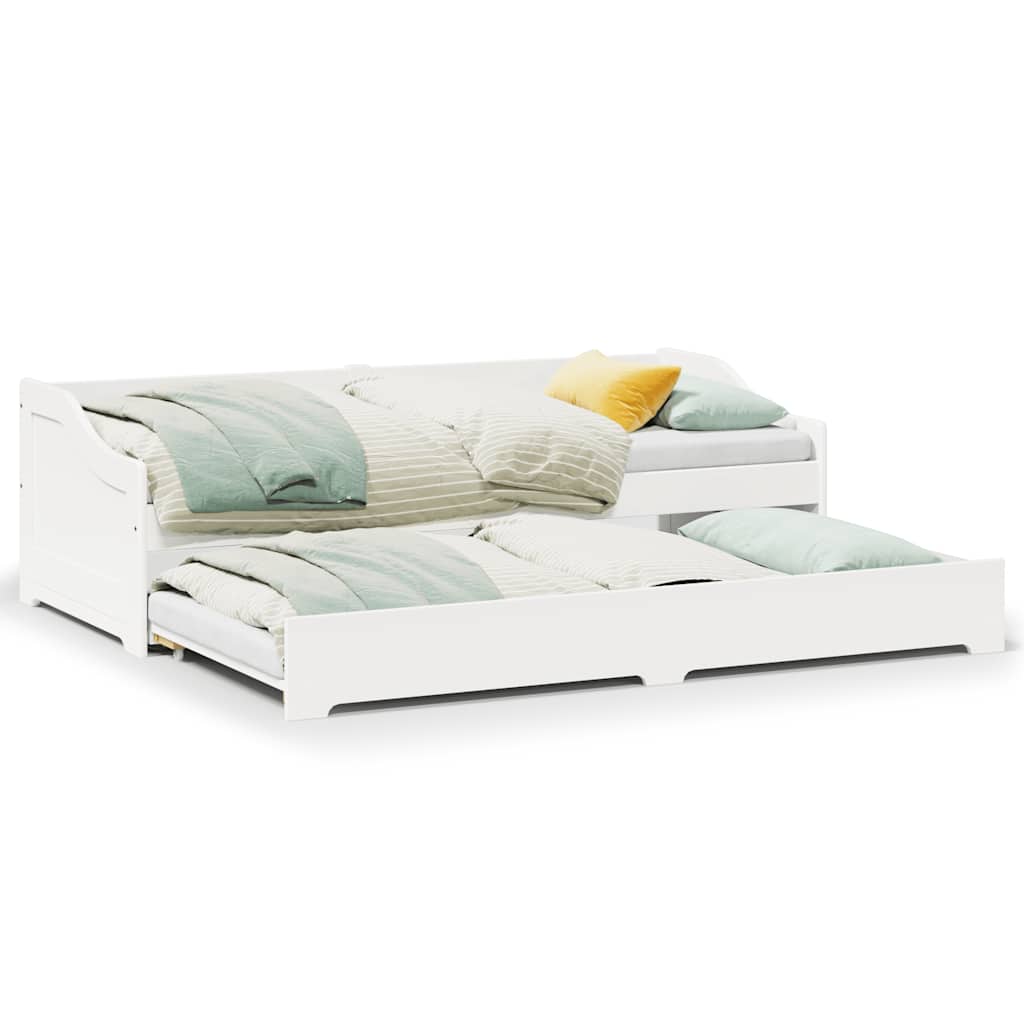 Slaapbank Met Onderschuifbed Zonder Matras Irun 90X200 Cm Wit