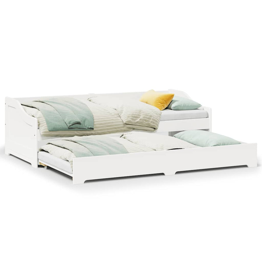 Slaapbank Met Onderschuifbed Zonder Matras Irun 90X200 Cm Wit