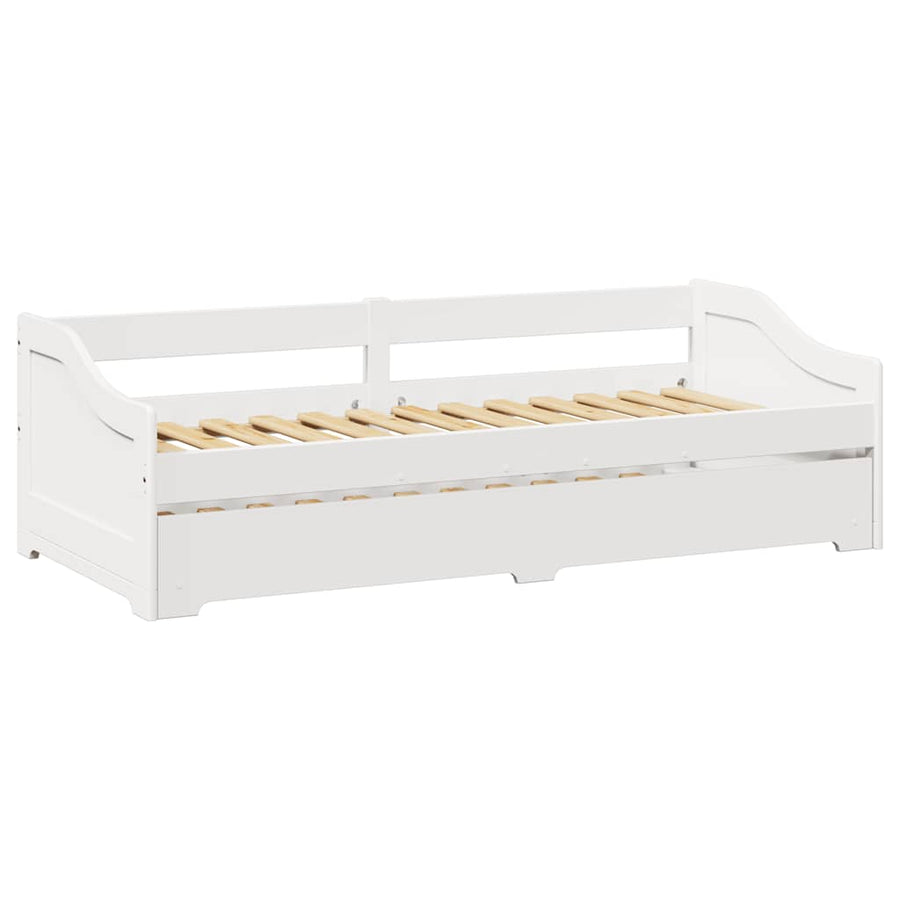 Slaapbank Met Onderschuifbed Zonder Matras Irun 90X200 Cm Wit