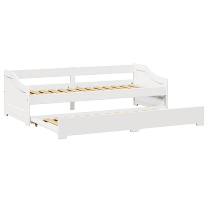 Slaapbank Met Onderschuifbed Zonder Matras Irun 90X200 Cm Wit