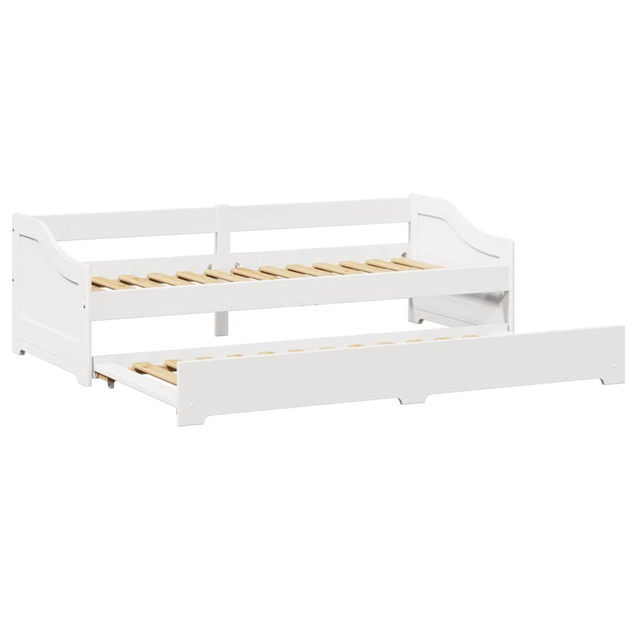 Slaapbank Met Onderschuifbed Zonder Matras Irun 90X200 Cm Wit