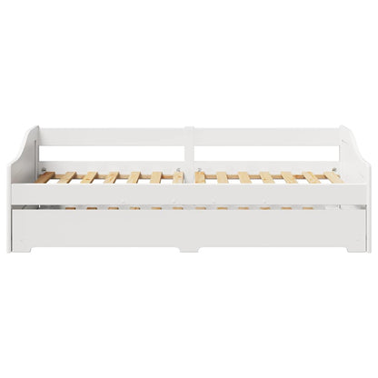 Slaapbank Met Onderschuifbed Zonder Matras Irun 90X200 Cm Wit