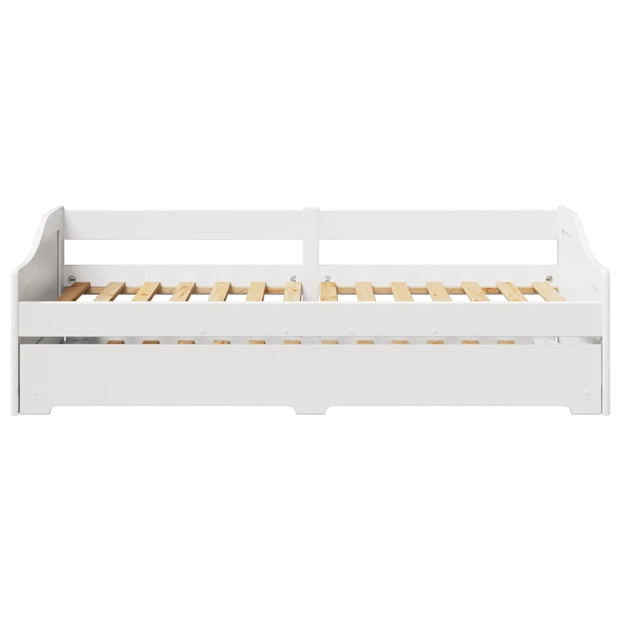 Slaapbank Met Onderschuifbed Zonder Matras Irun 90X200 Cm Wit
