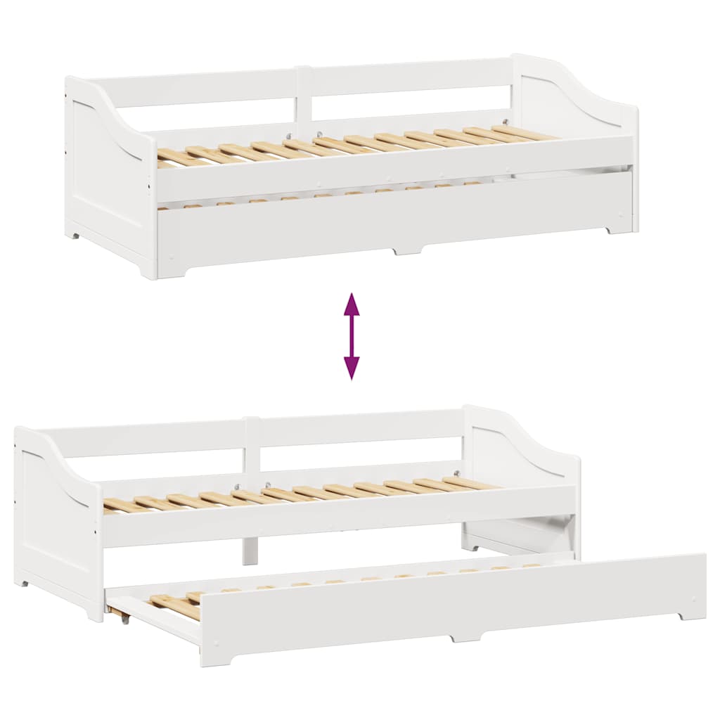Slaapbank Met Onderschuifbed Zonder Matras Irun 90X200 Cm Wit