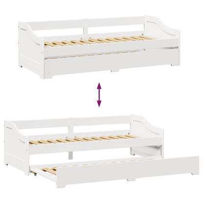 Slaapbank Met Onderschuifbed Zonder Matras Irun 90X200 Cm Wit