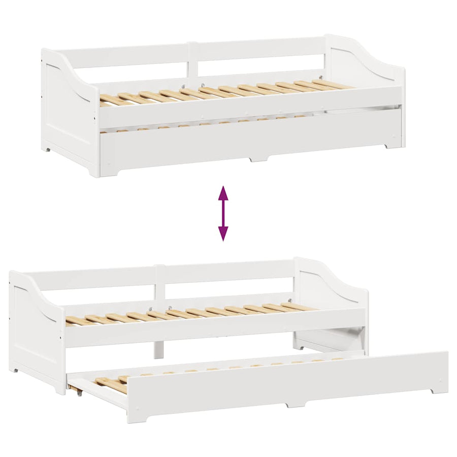 Slaapbank Met Onderschuifbed Zonder Matras Irun 90X200 Cm Wit
