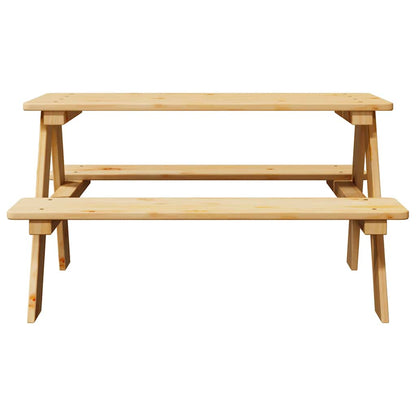 Kindertafel met banken 90x79,5x50 cm massief hout