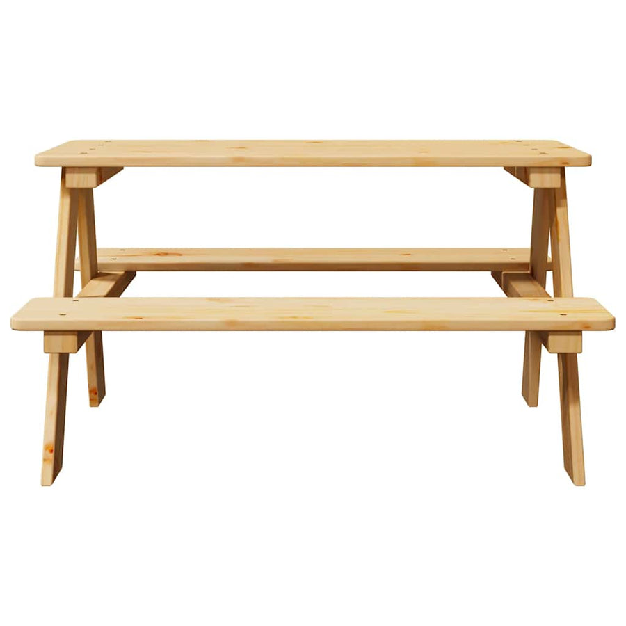 Kindertafel met banken 90x79,5x50 cm massief hout