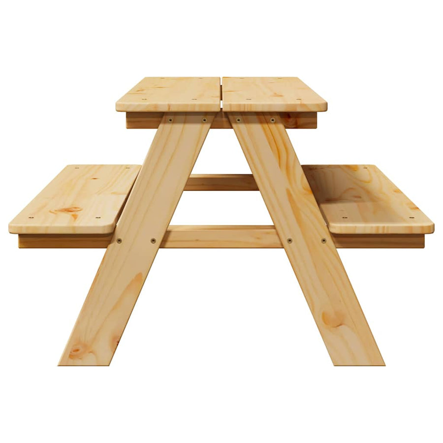 Kindertafel met banken 90x79,5x50 cm massief hout