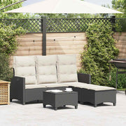 Loungeset poly rattan zwart L-vormig 176x138 cm