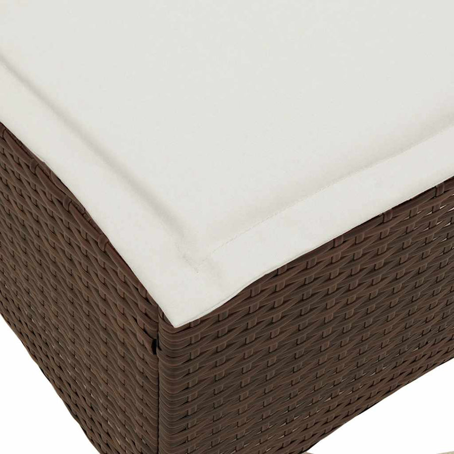 3-delige Tuinbankstel met kussens L-vormig poly rattan bruin