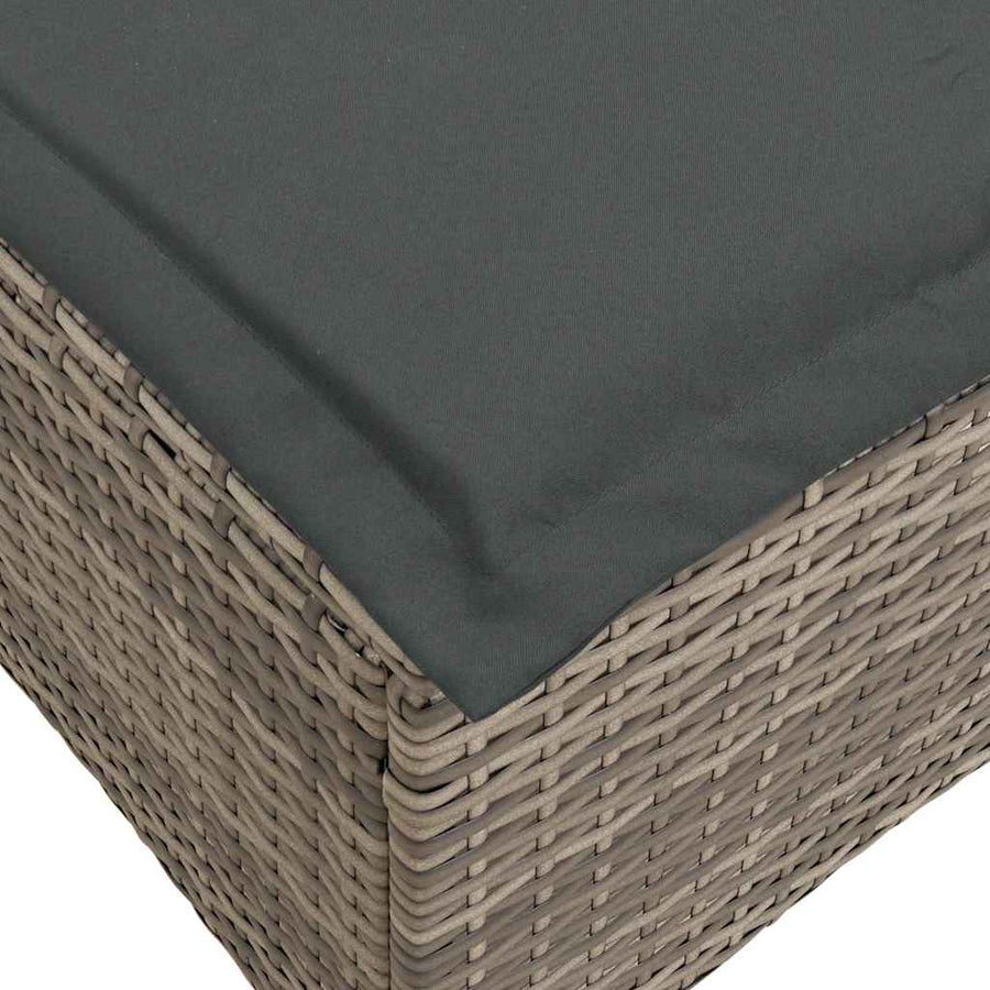 3-delige Tuinbankstel met kussens L-vormig poly rattan grijs