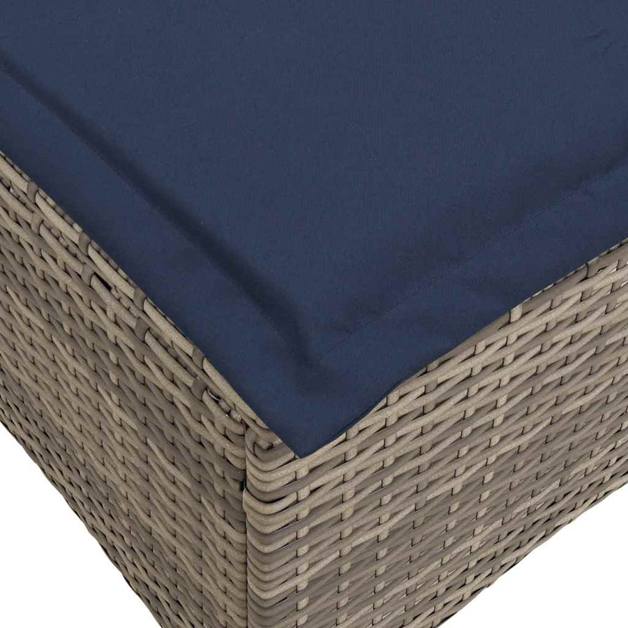 3-delige Tuinbankstel met kussens L-vormig poly rattan grijs