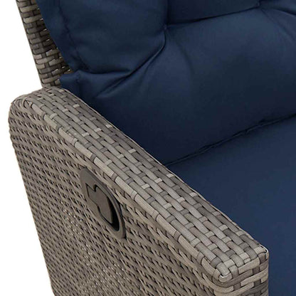 3-delige Tuinbankstel met kussens L-vormig poly rattan grijs