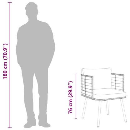 Tuinstoelen 2 st met kussens poly rattan naturel