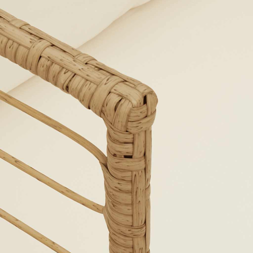 Tuinstoelen 2 st met kussens poly rattan naturel