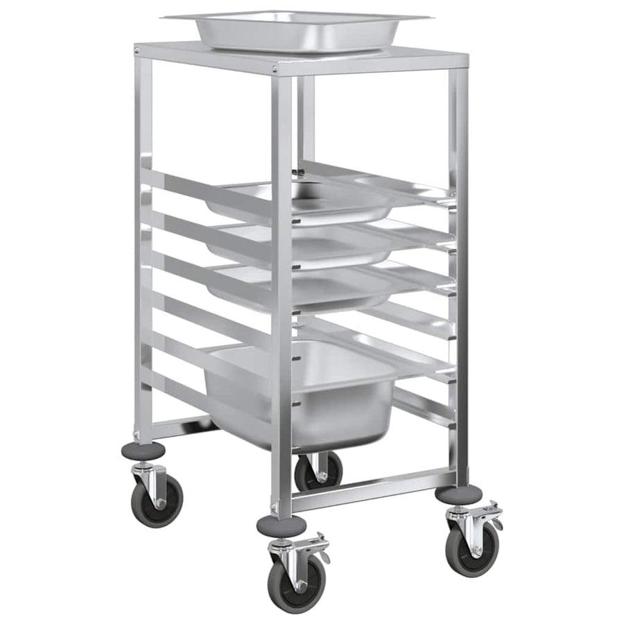 Dienbladenwagen met 6 GN-bakken 39x55x87 cm roestvrij staal