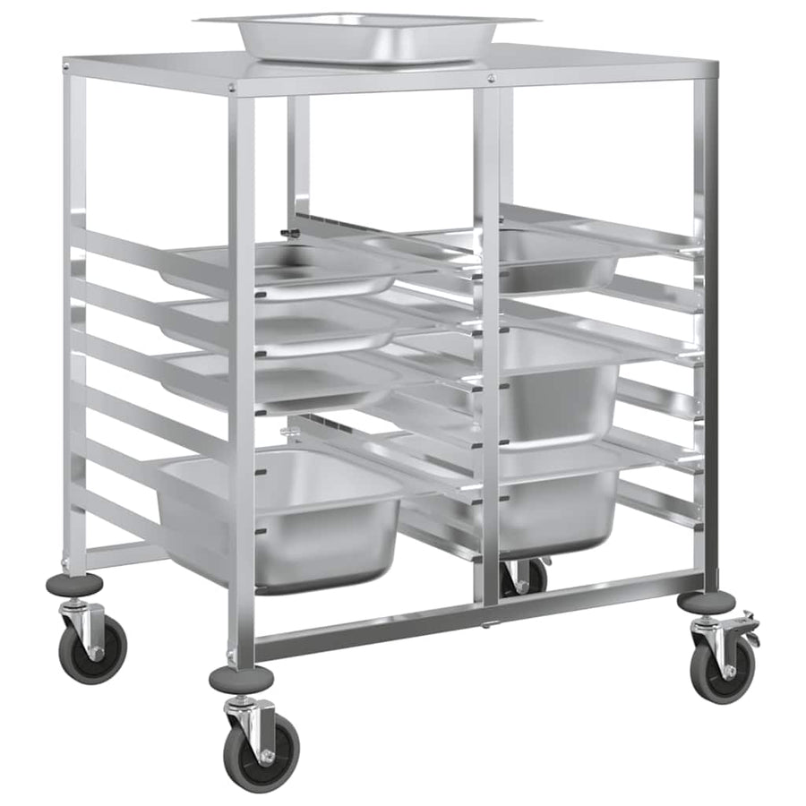 Dienbladenwagen met 12 GN-bakken 75x55x87 cm roestvrij staal
